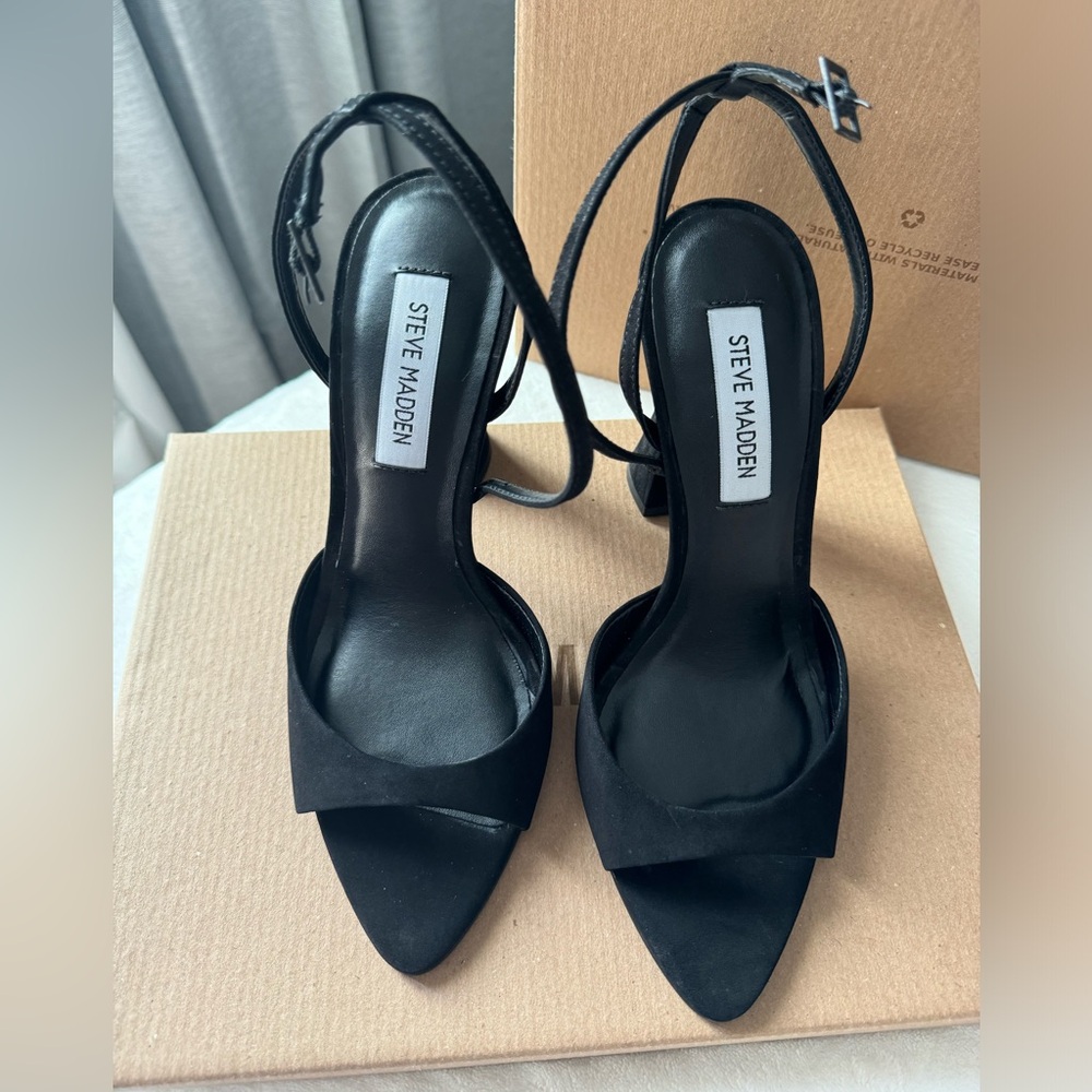 Steve Madden Black Beki Women's Heels